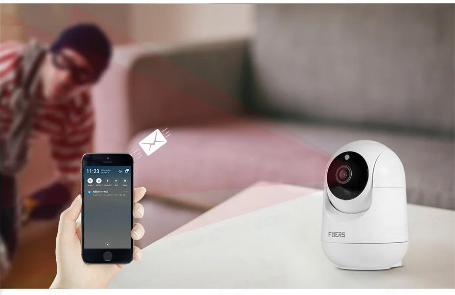 🎥 Smart Home Auto-Tracking WiFi Security Camera | 5MP Full HD | Motion Alerts, 2-Way Audio & Night Vision 🛡️