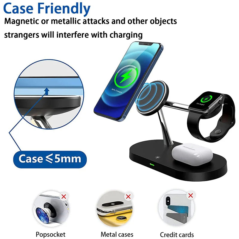 ⚡️ PowerHub Trio™ Magnetic 3-in-1 Fast Charging Station | For iPhone, Watch & Earbuds ✨