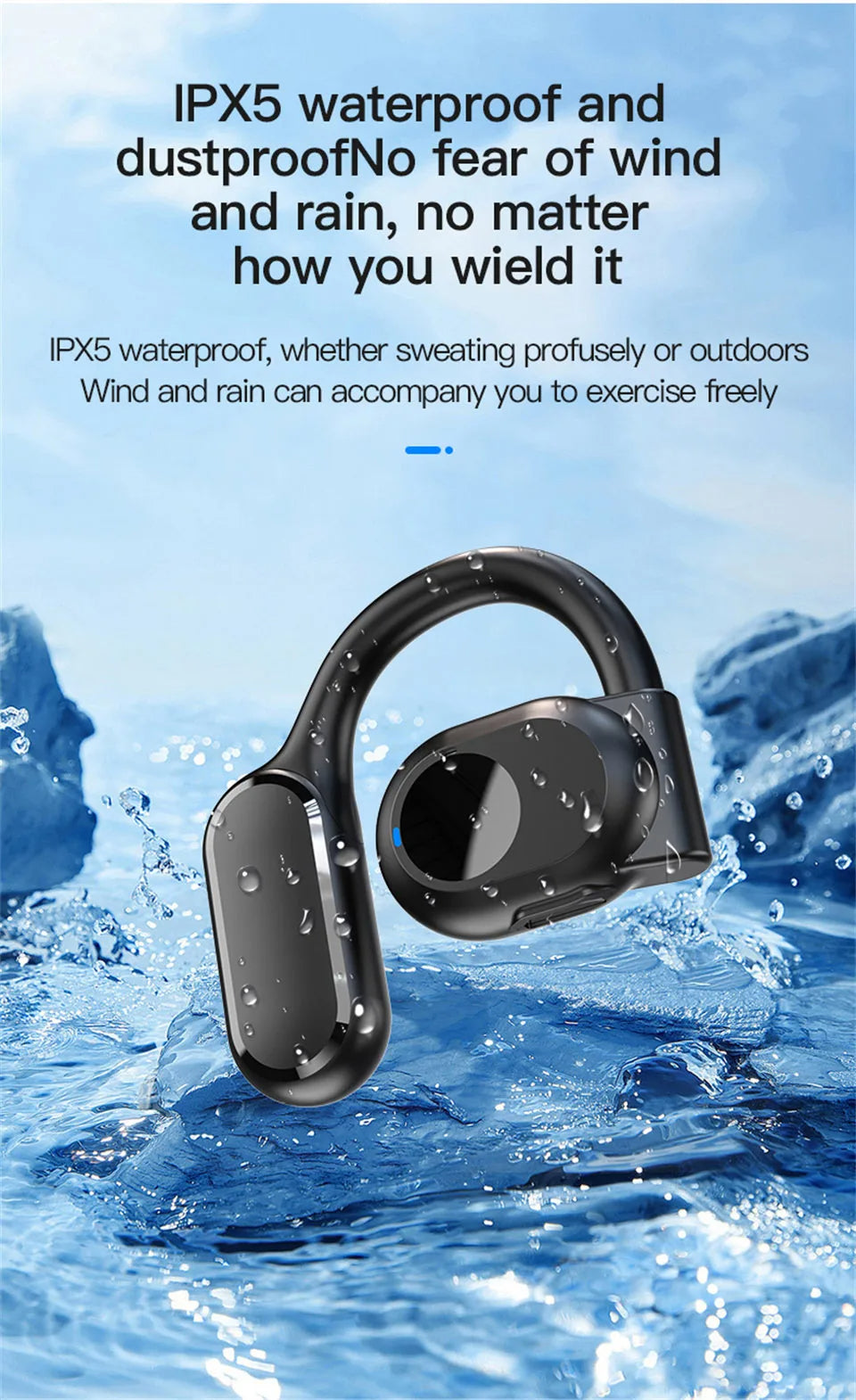 🎧 AeroTune Solo™ Right-Ear Open-Ear Bluetooth Headset – Lightweight, Noise-Canceling, Hands-Free Clarity for Driving, Fitness & Calls 🚗💬
