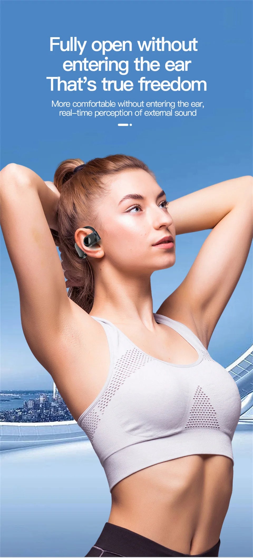 🎧 AeroTune Solo™ Right-Ear Open-Ear Bluetooth Headset – Lightweight, Noise-Canceling, Hands-Free Clarity for Driving, Fitness & Calls 🚗💬