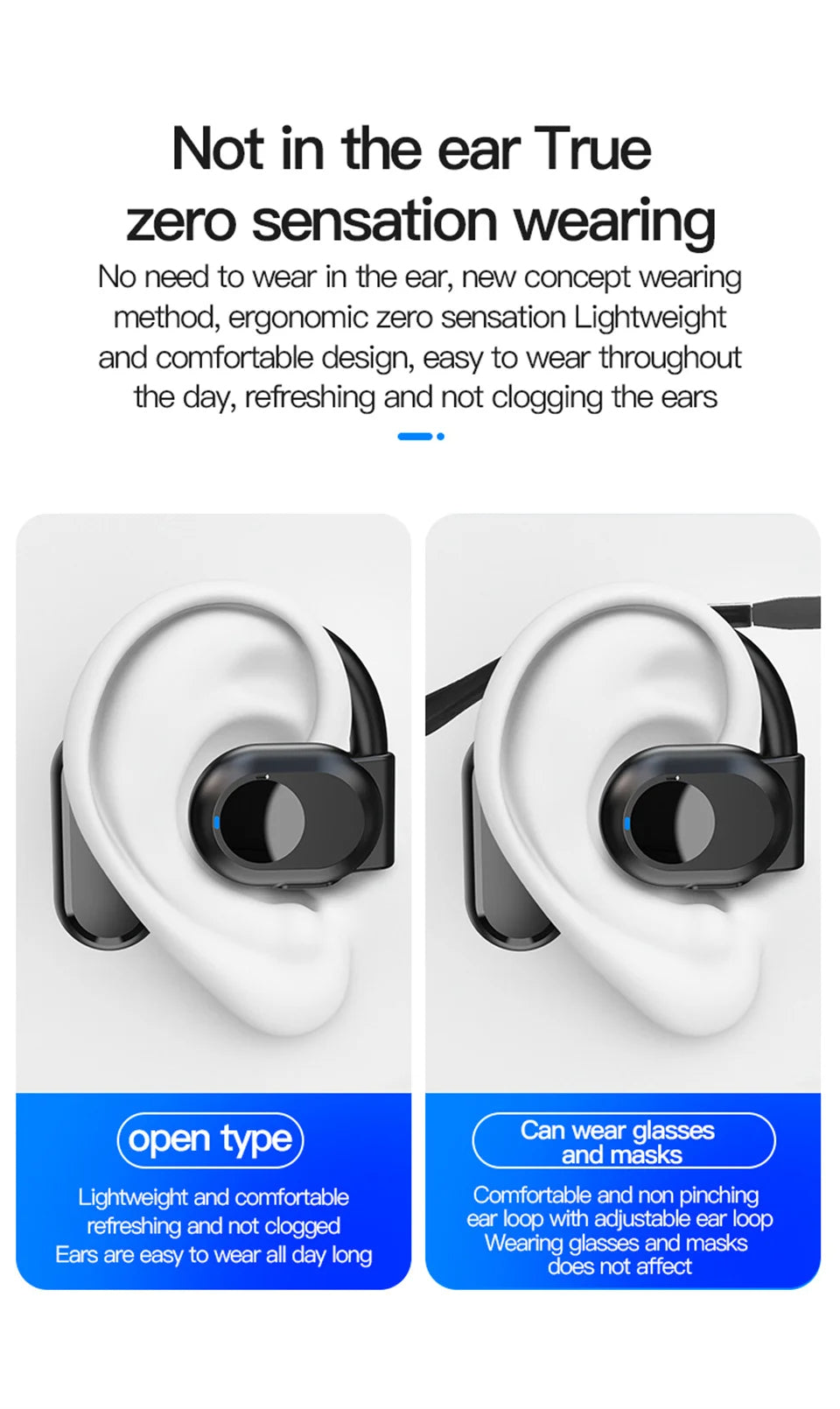 🎧 AeroTune Solo™ Right-Ear Open-Ear Bluetooth Headset – Lightweight, Noise-Canceling, Hands-Free Clarity for Driving, Fitness & Calls 🚗💬