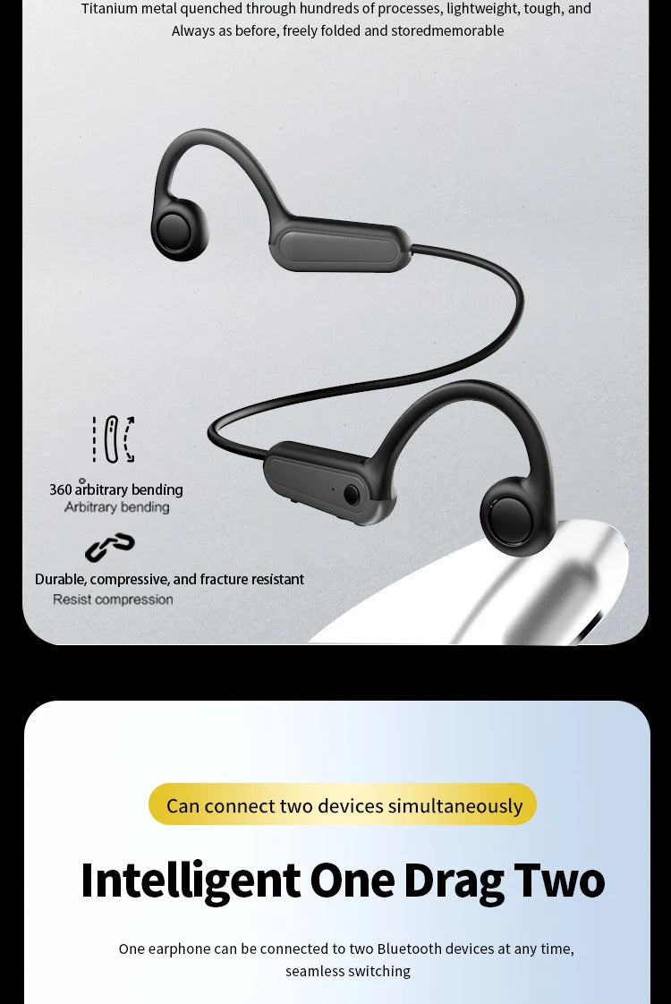 🎧 AeroVibe Sport™ Open-Ear Wireless Headphones | Bone Conduction Tech | Sweatproof & Secure Fit for Running, Driving & Workouts 🏃♂️🚘