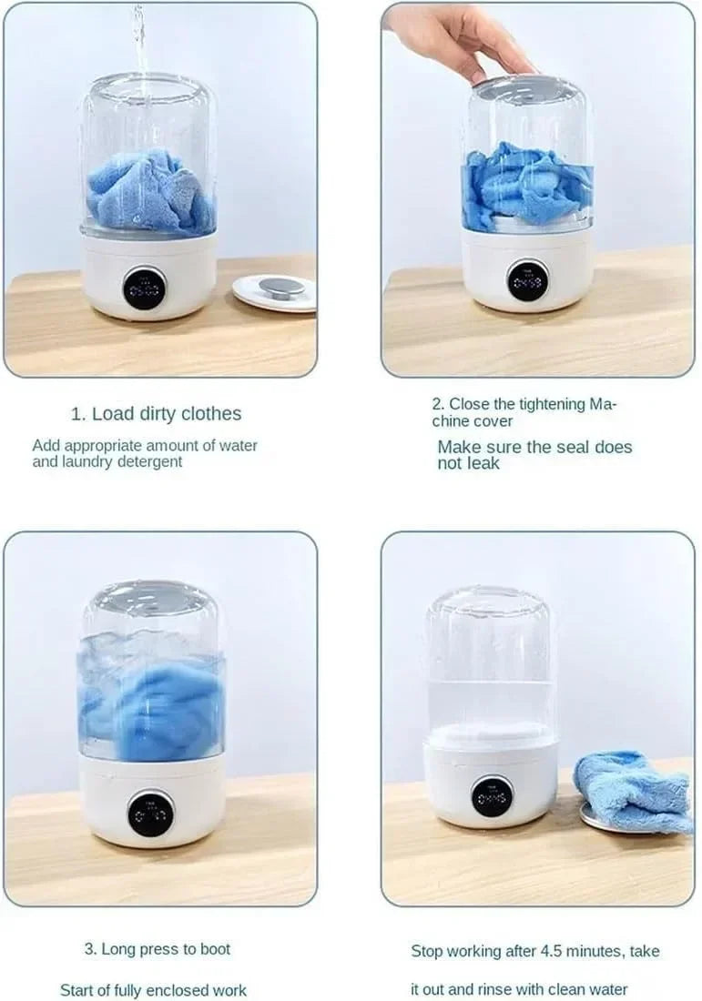 🧼 MiniSuds™ Smart Portable Washer – Compact, Cordless & Ultra-Hygienic Laundry Solution 🩲🧦