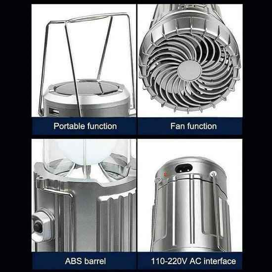 🌞 SolarFlex™ 6-in-1 Camping Lantern & Fan — Rechargeable, Foldable, and Adventure-Ready 🏕️