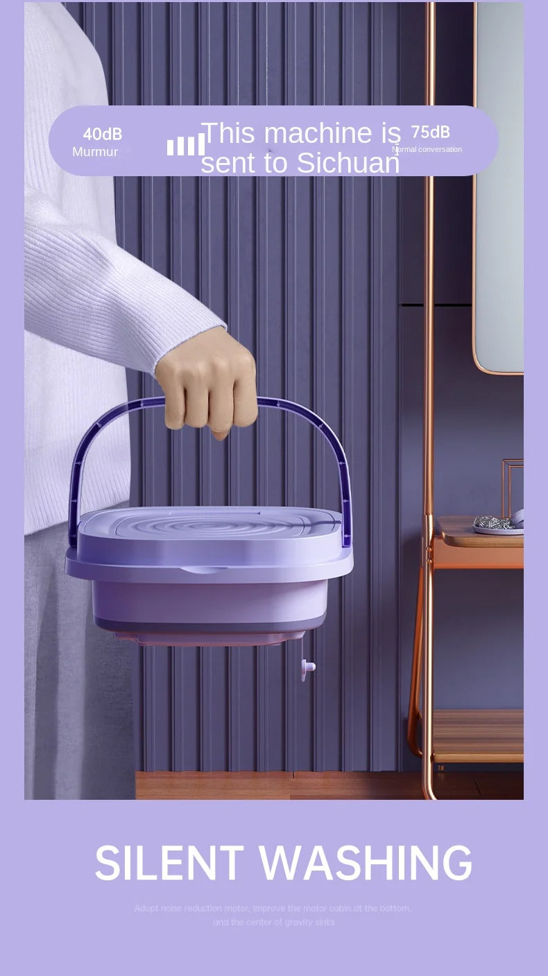 🌀 MiniFold™ Compact Washer & Spin Dryer – Foldable, Portable & Perfect for Delicates, Travel & Small Spaces 🧦✨
