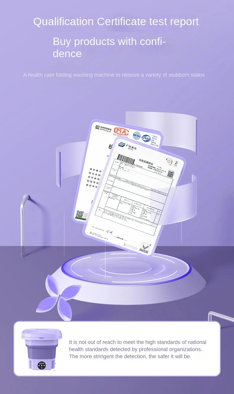 🌀 MiniFold™ Compact Washer & Spin Dryer – Foldable, Portable & Perfect for Delicates, Travel & Small Spaces 🧦✨