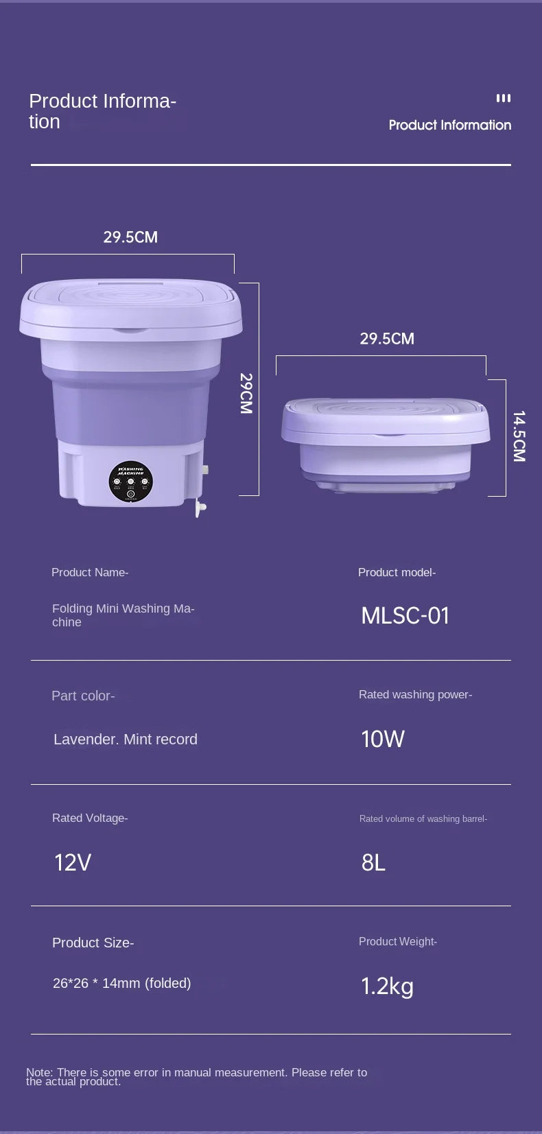 🌀 MiniFold™ Compact Washer & Spin Dryer – Foldable, Portable & Perfect for Delicates, Travel & Small Spaces 🧦✨