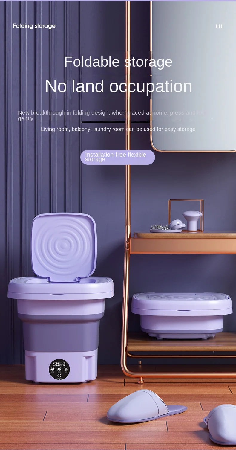 🌀 MiniFold™ Compact Washer & Spin Dryer – Foldable, Portable & Perfect for Delicates, Travel & Small Spaces 🧦✨
