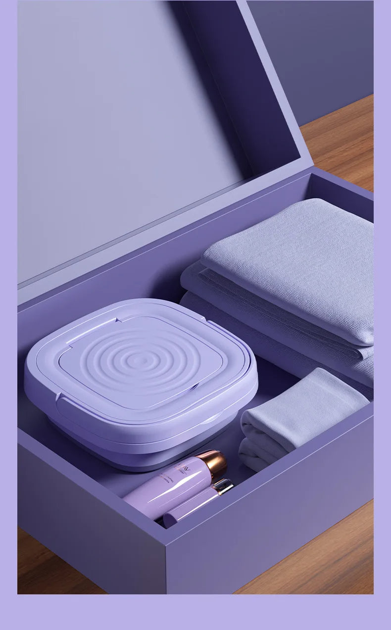 🌀 MiniFold™ Compact Washer & Spin Dryer – Foldable, Portable & Perfect for Delicates, Travel & Small Spaces 🧦✨