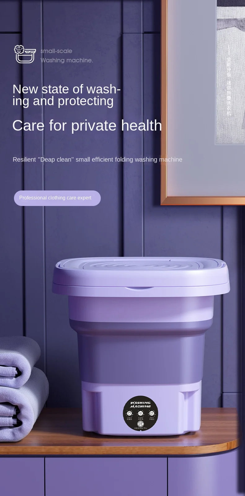 🌀 MiniFold™ Compact Washer & Spin Dryer – Foldable, Portable & Perfect for Delicates, Travel & Small Spaces 🧦✨