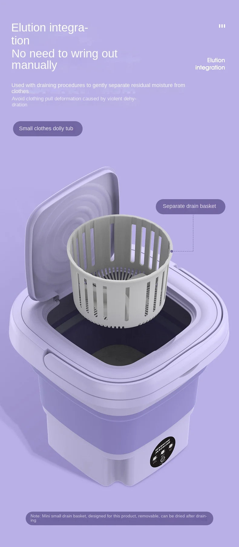 🌀 MiniFold™ Compact Washer & Spin Dryer – Foldable, Portable & Perfect for Delicates, Travel & Small Spaces 🧦✨