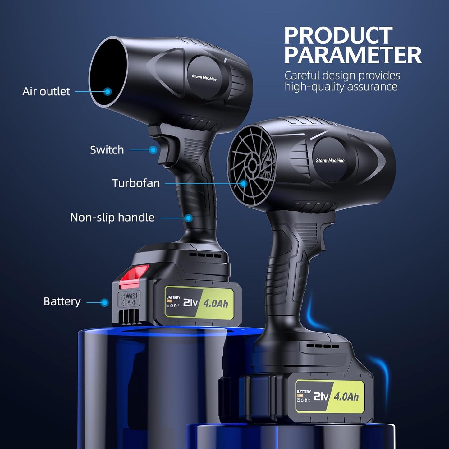 🍃 JetForce™ Cordless Turbo Blower — 600,000RPM | Dual Battery | Ultra-Light | Pro-Level Power 💨🔋