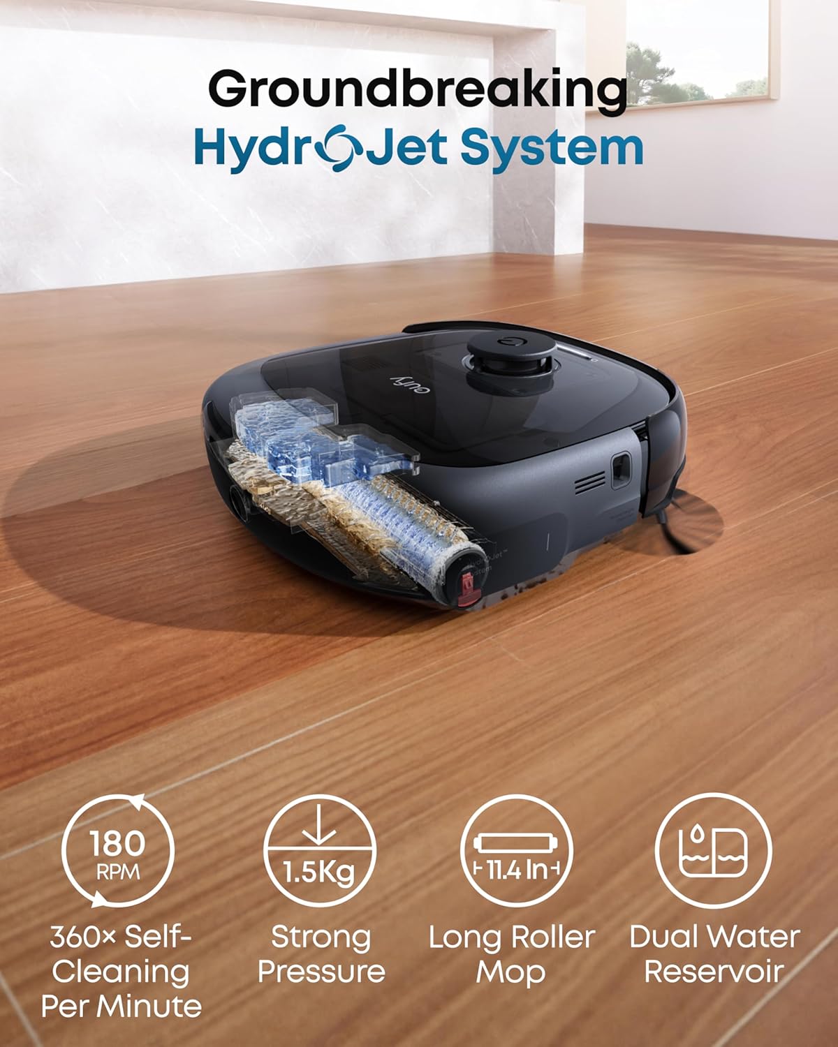 🤖 UltraClean™ E-Series 2-in-1 Robot Vacuum & Mop — HydroJet Technology + Detachable Deep Cleaner 💧🌀