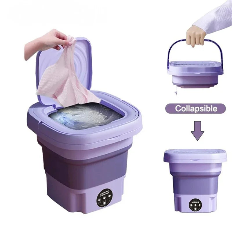 🌀 MiniFold™ Compact Washer & Spin Dryer – Foldable, Portable & Perfect for Delicates, Travel & Small Spaces 🧦✨