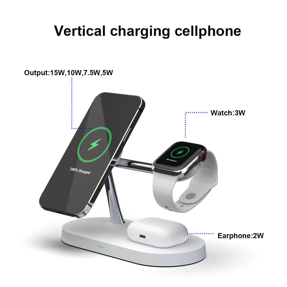 ⚡️ PowerHub Trio™ Magnetic 3-in-1 Fast Charging Station | For iPhone, Watch & Earbuds ✨