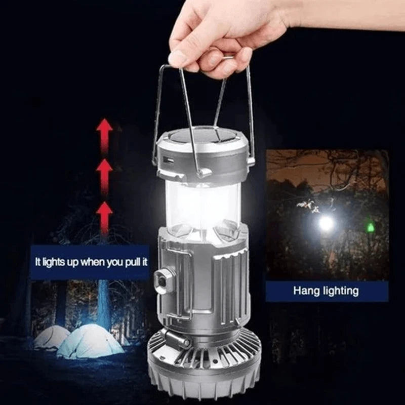 🌞 SolarFlex™ 6-in-1 Camping Lantern & Fan — Rechargeable, Foldable, and Adventure-Ready 🏕️