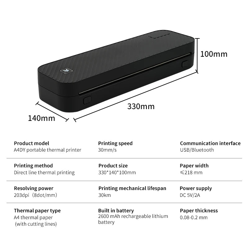 🖨️ SwiftPrint™ A4 Thermal Printer – Inkless, Portable, Wireless Productivity On-The-Go 📲📝