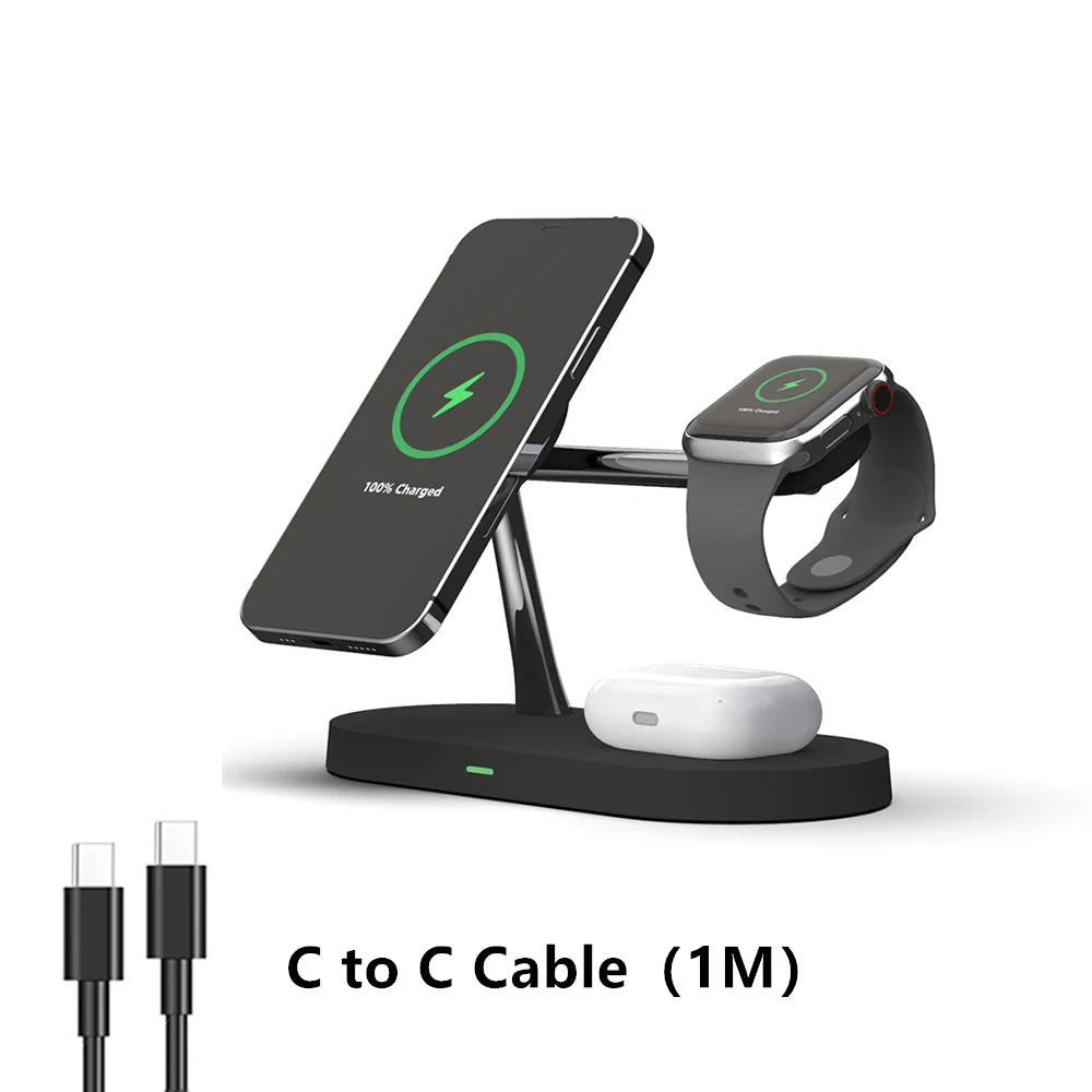 ⚡️ PowerHub Trio™ Magnetic 3-in-1 Fast Charging Station | For iPhone, Watch & Earbuds ✨