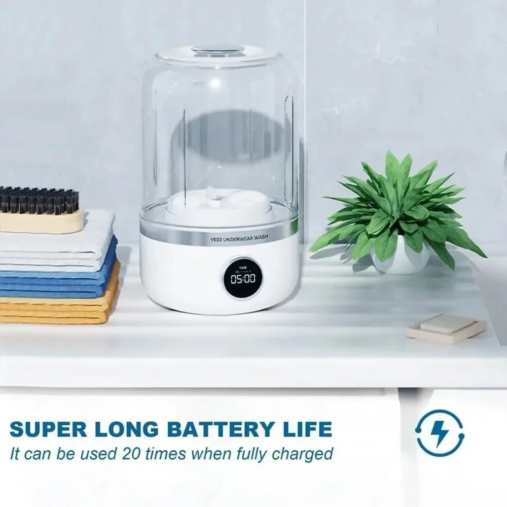 🧼 MiniSuds™ Smart Portable Washer – Compact, Cordless & Ultra-Hygienic Laundry Solution 🩲🧦