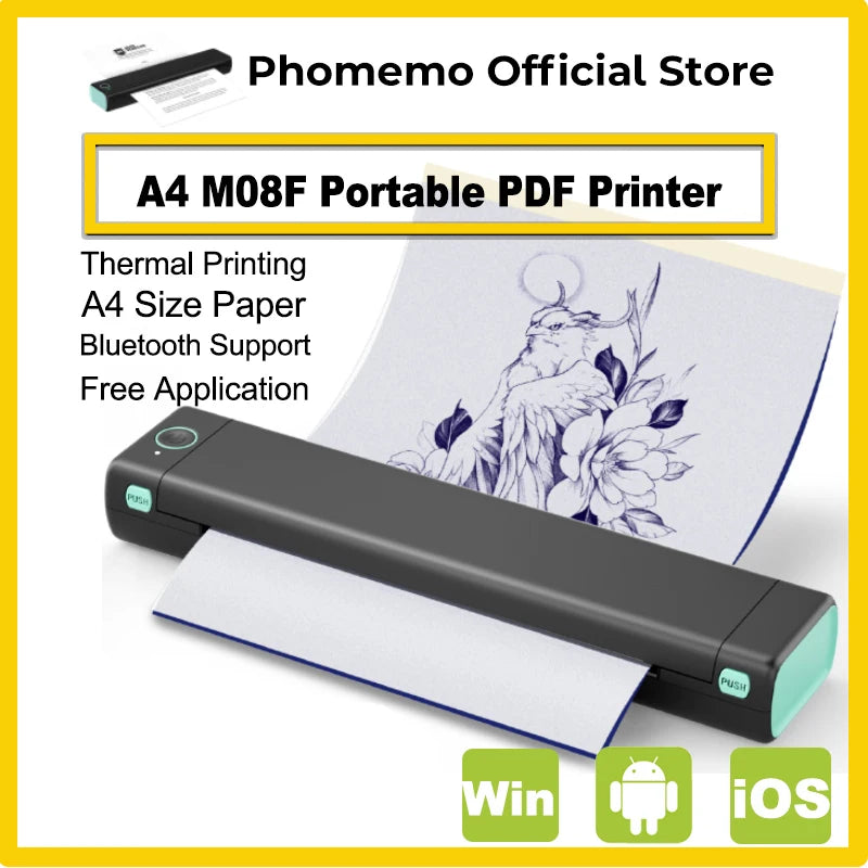 🖋️ InkFree™ M08F Pro – Wireless Tattoo Stencil Printer for Artists On-the-Go 🎨📱