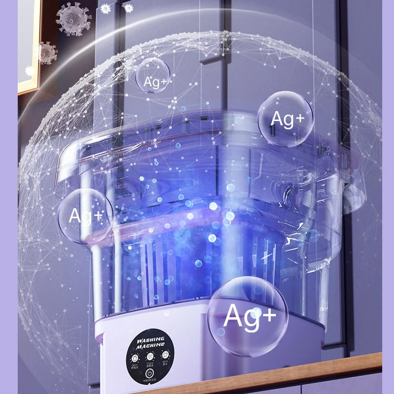 🌀 MiniFold™ Compact Washer & Spin Dryer – Foldable, Portable & Perfect for Delicates, Travel & Small Spaces 🧦✨