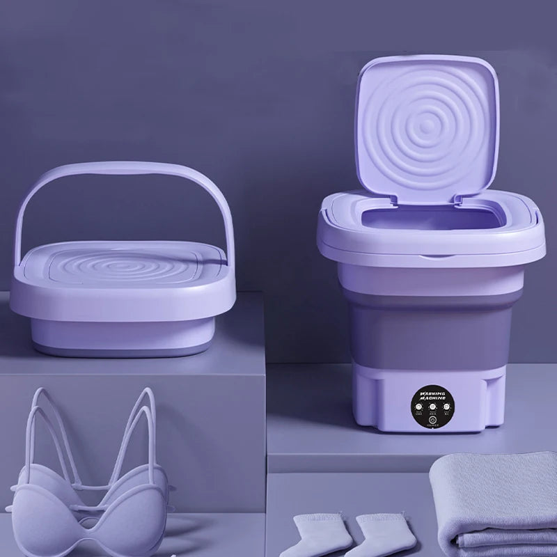 🌀 MiniFold™ Compact Washer & Spin Dryer – Foldable, Portable & Perfect for Delicates, Travel & Small Spaces 🧦✨