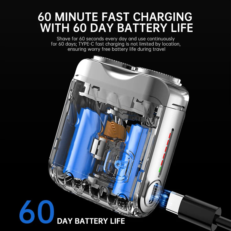 ✨ UltraTrim™ Dual-Head Mini Shaver – Waterproof, USB-C Rechargeable & Pocket-Ready for Travel 🧳🪒