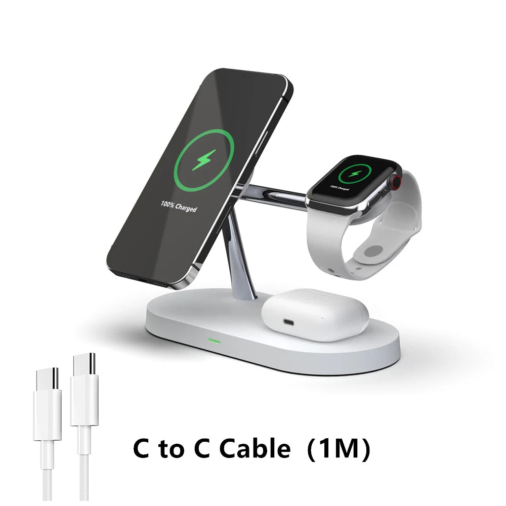 ⚡️ PowerHub Trio™ Magnetic 3-in-1 Fast Charging Station | For iPhone, Watch & Earbuds ✨