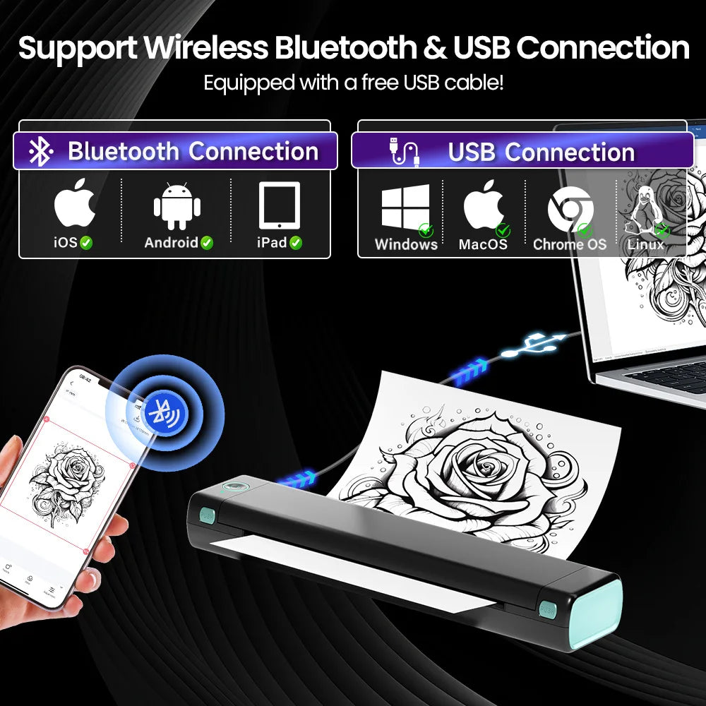 🖋️ InkFree™ M08F Pro – Wireless Tattoo Stencil Printer for Artists On-the-Go 🎨📱