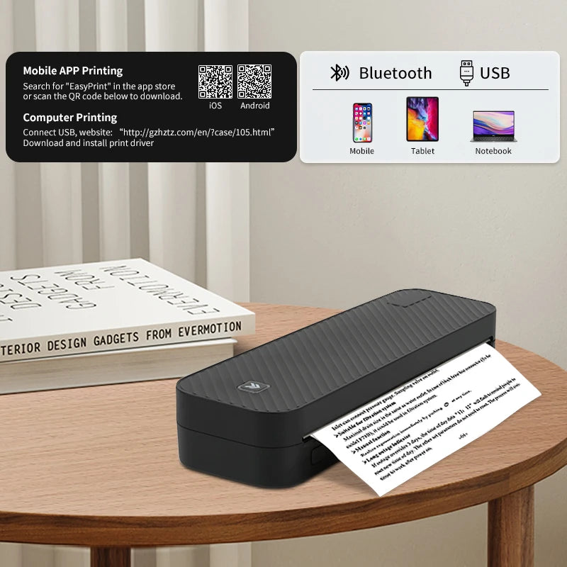 🖨️ SwiftPrint™ A4 Thermal Printer – Inkless, Portable, Wireless Productivity On-The-Go 📲📝