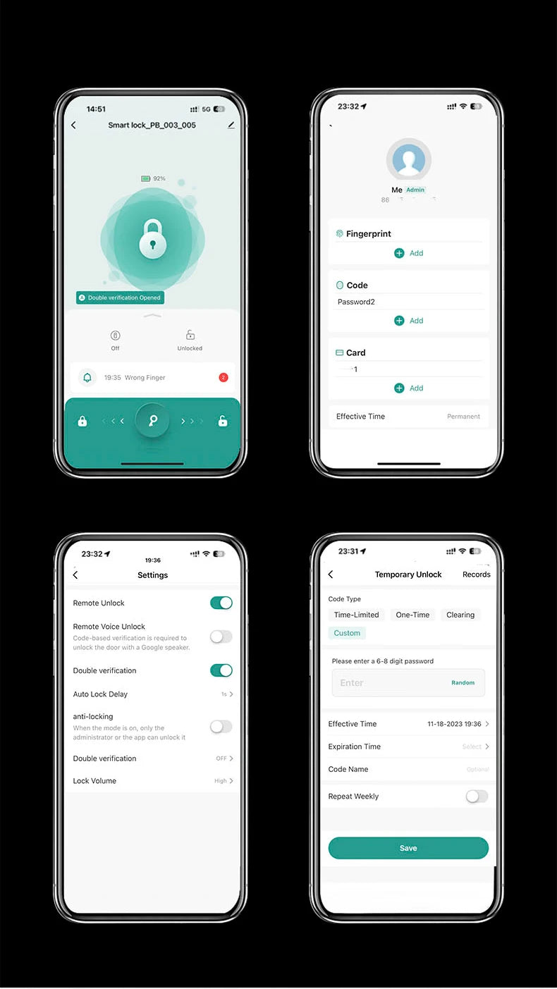 🔒 Smart Touch Fingerprint Door Lock | Bluetooth & App Control | Multi-Access | Anti-Peep Code | Emergency Key Backup 🚪