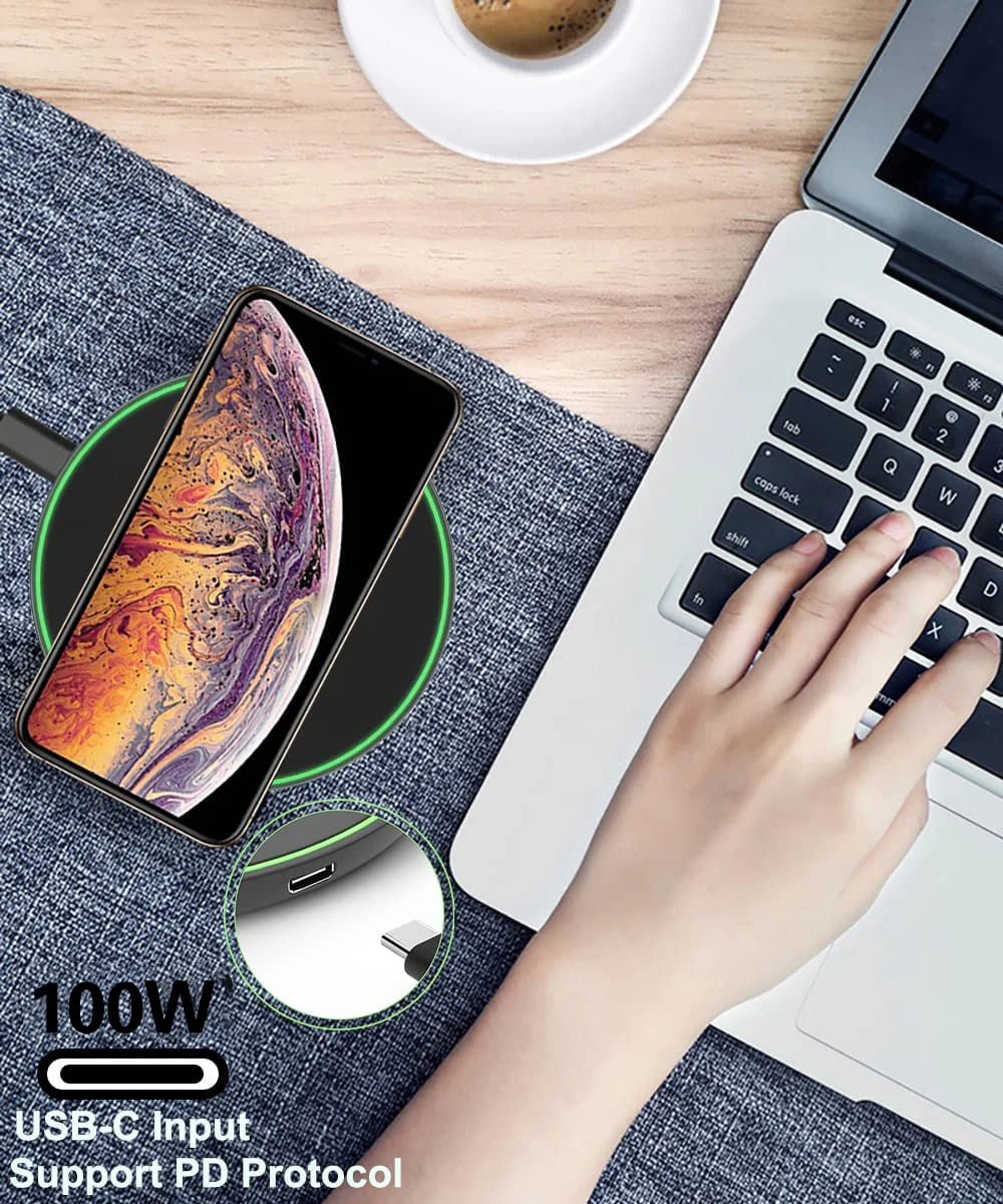 ⚡️ PowerGlide™ Ultra Slim Wireless Charging Pad | Up to 100W Fast Charge | Universal Compatibility 🔋📱