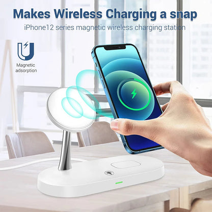⚡️ PowerHub Trio™ Magnetic 3-in-1 Fast Charging Station | For iPhone, Watch & Earbuds ✨