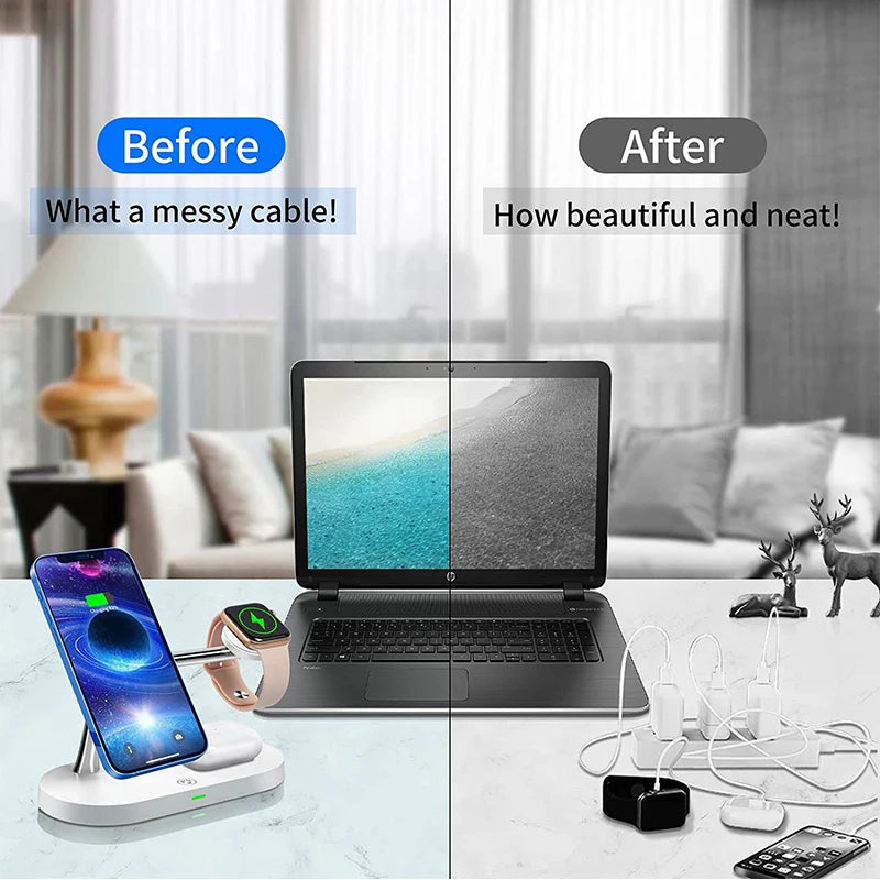 ⚡️ PowerHub Trio™ Magnetic 3-in-1 Fast Charging Station | For iPhone, Watch & Earbuds ✨