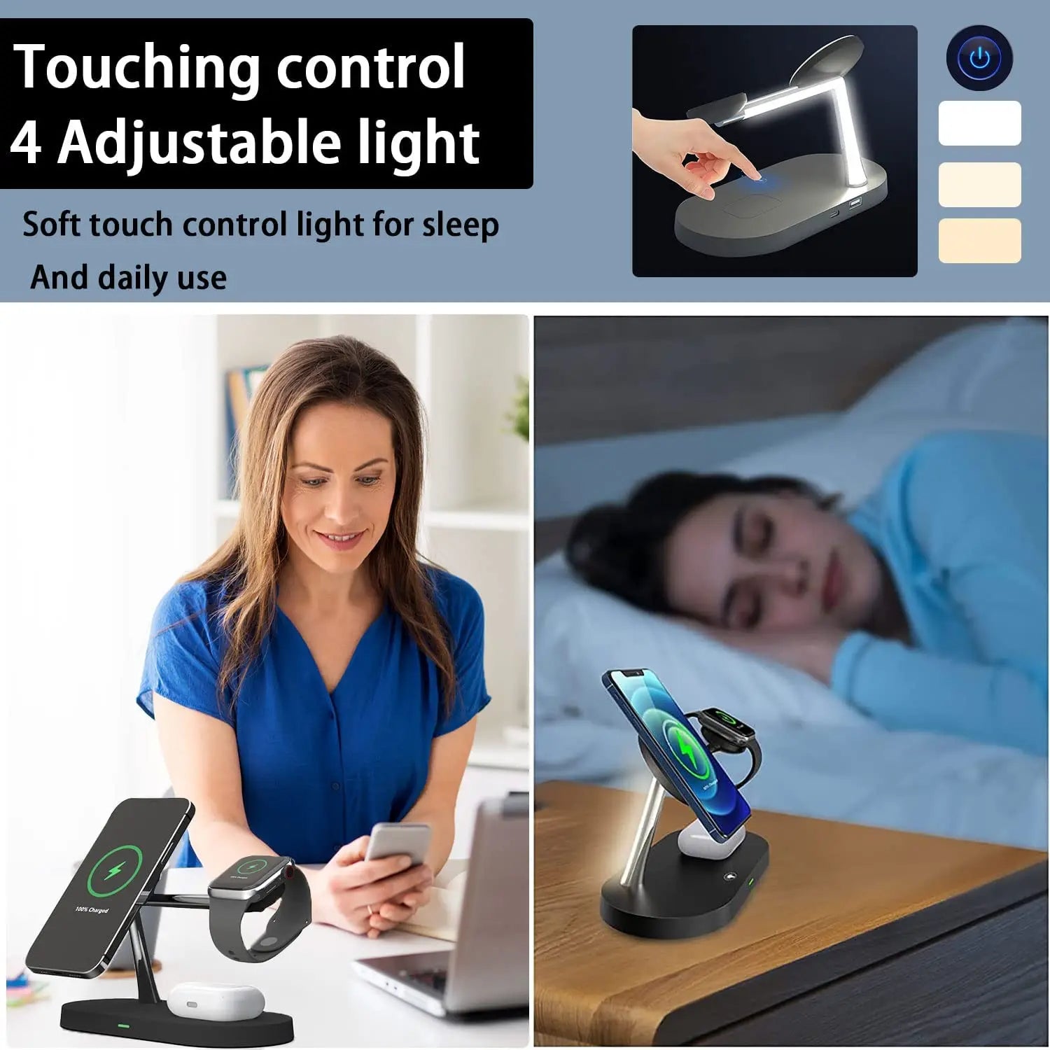 ⚡️ PowerHub Trio™ Magnetic 3-in-1 Fast Charging Station | For iPhone, Watch & Earbuds ✨