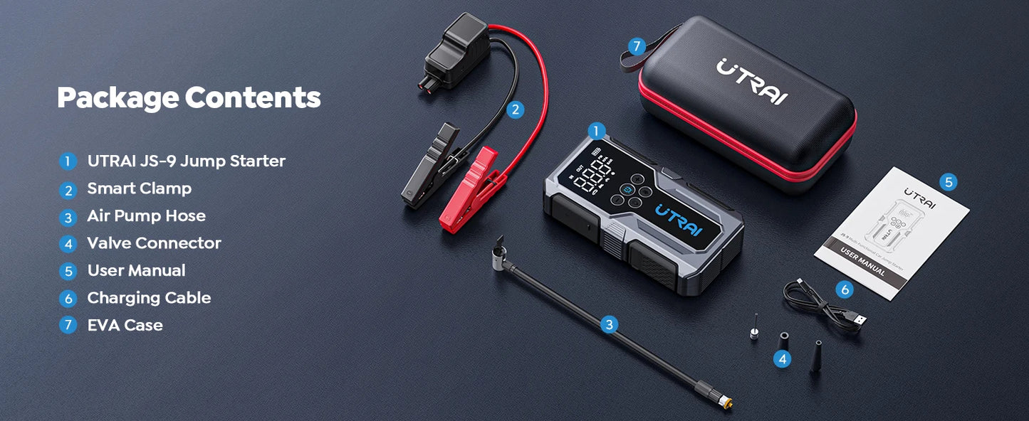 🚗 PowerMate™ Pro Jump Starter + Tire Inflator | 1500A Emergency Battery Booster & 150 PSI Air Pump 💨🔋