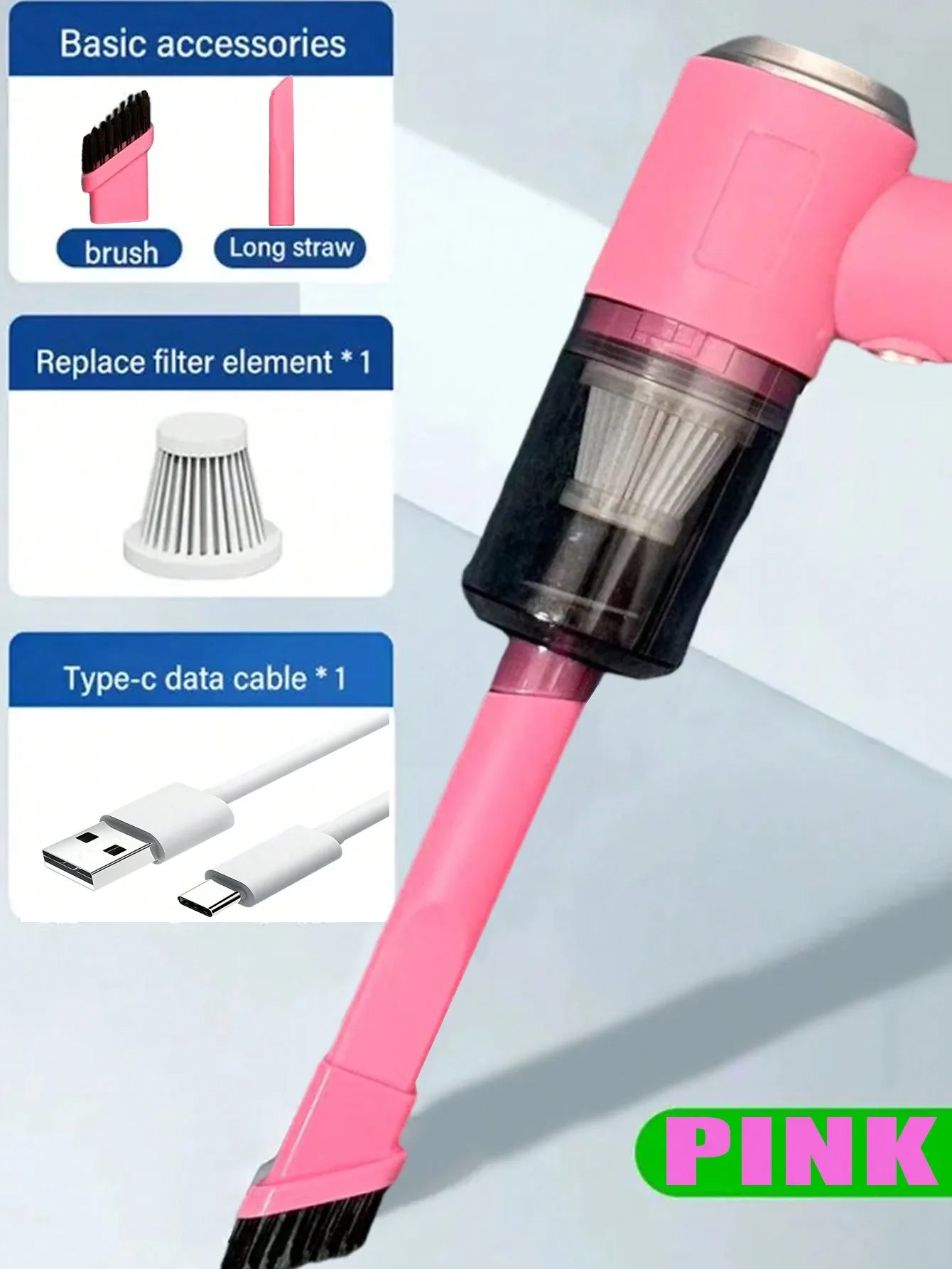 🌀 SwiftClean™ Mini 3-in-1 Vacuum | Compact Power for Home & Car 🚗🏠