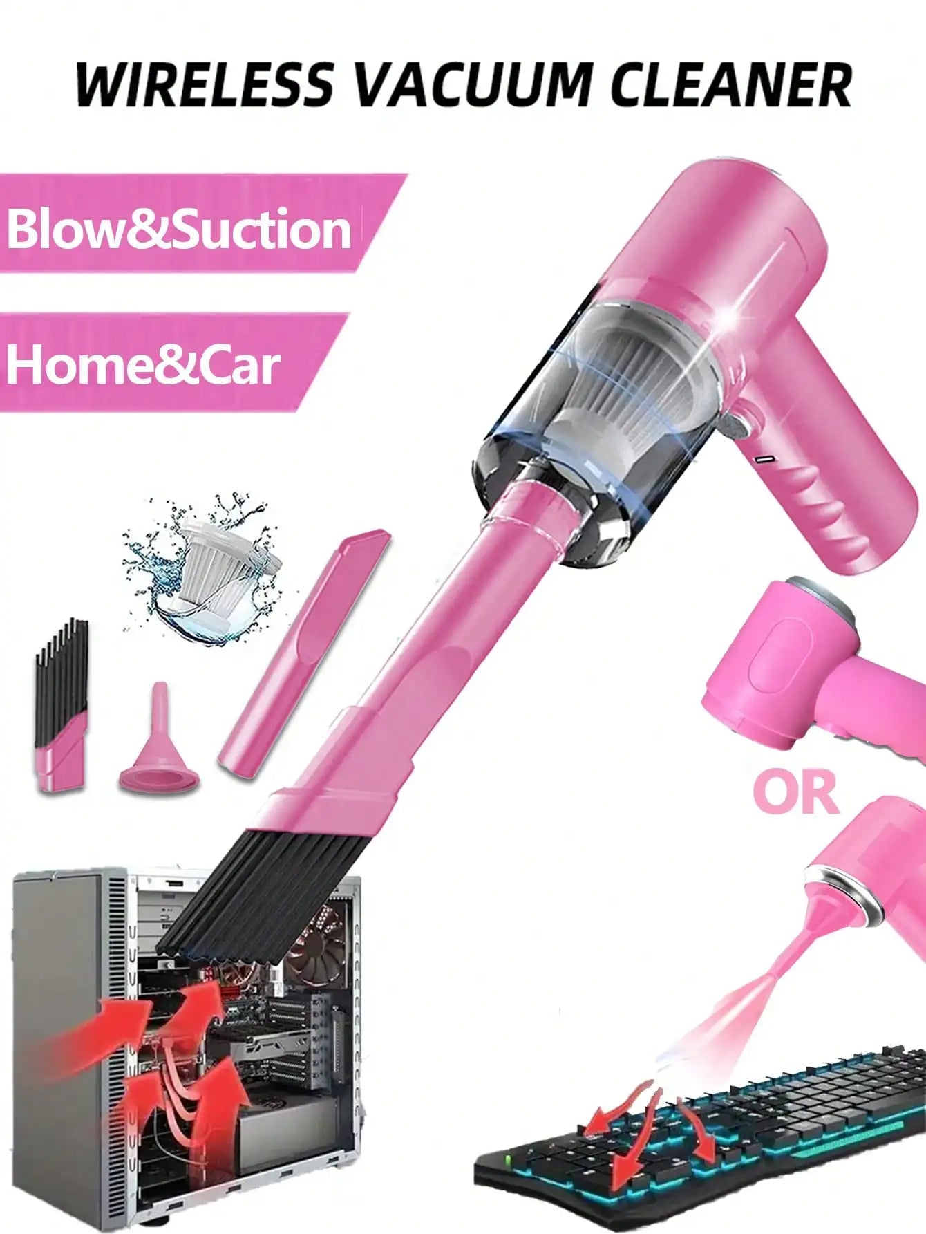 🌀 SwiftClean™ Mini 3-in-1 Vacuum | Compact Power for Home & Car 🚗🏠