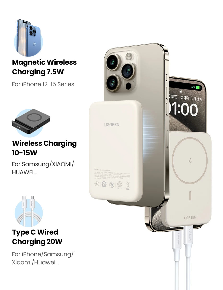 🔋 MagSnap™ UltraThin Wireless Power Bank | 10,000mAh Fast Charge for On-the-Go Power ⚡