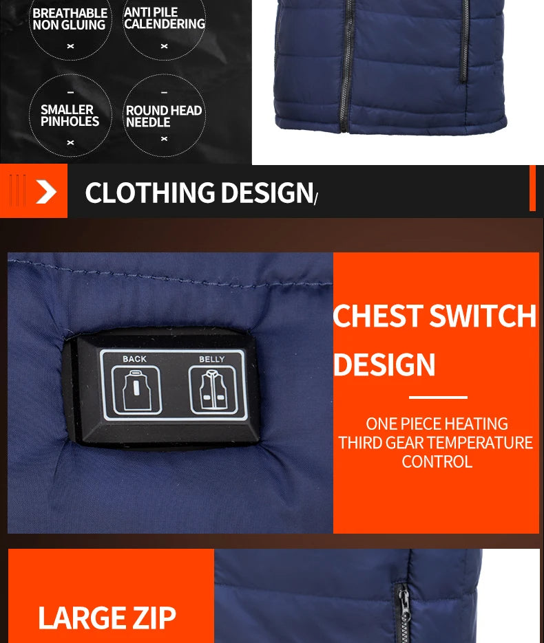 🔥 ThermoCore™ 9-Zone Heated Jacket | USB-Powered Comfort for Cold Weather Adventures ❄️