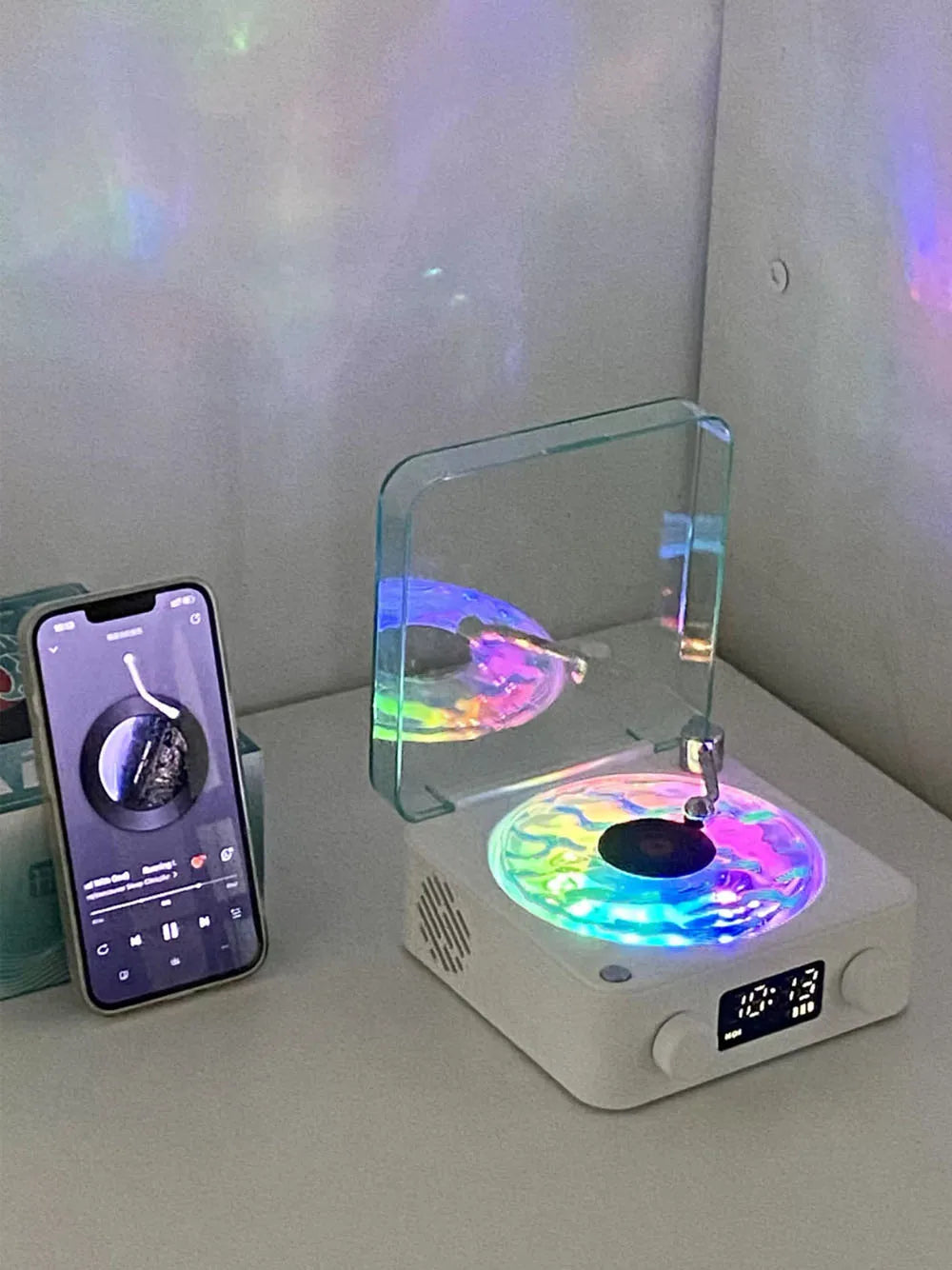 AuroraTune Vintage Mini Speaker 🎶 – Bluetooth Sleep Aid with Nature Sounds, RGB Glow & TF Card Support