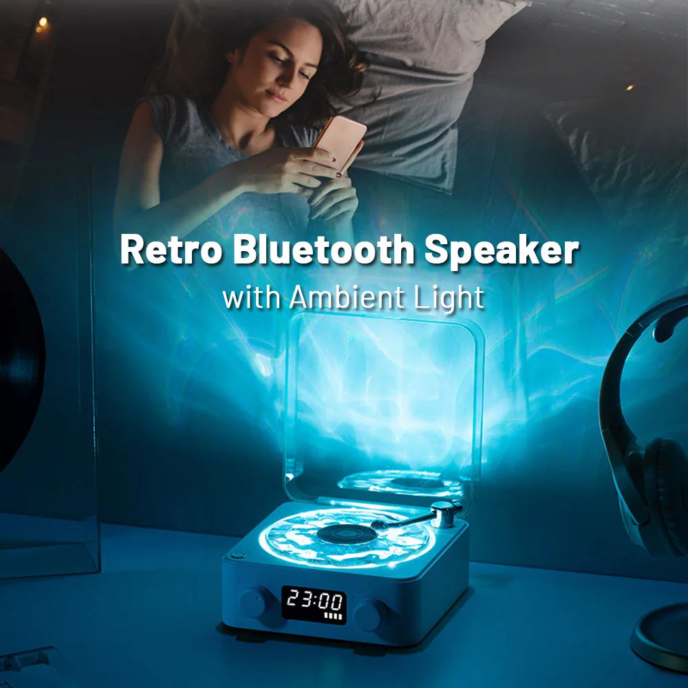 AuroraTune Vintage Mini Speaker 🎶 – Bluetooth Sleep Aid with Nature Sounds, RGB Glow & TF Card Support