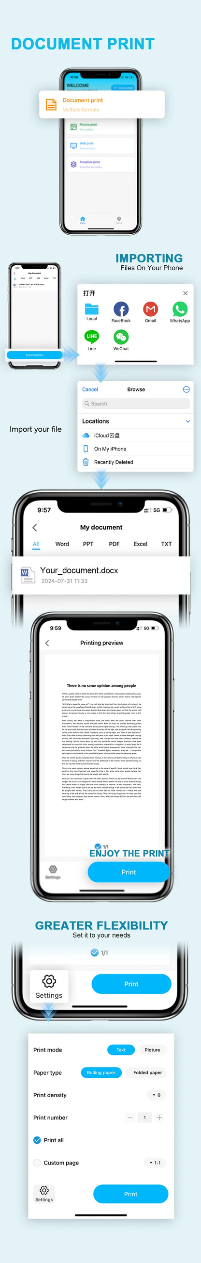 🖨️ SwiftPrint™ A4 Thermal Printer – Inkless, Portable, Wireless Productivity On-The-Go 📲📝