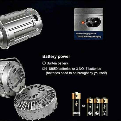 🌞 SolarFlex™ 6-in-1 Camping Lantern & Fan — Rechargeable, Foldable, and Adventure-Ready 🏕️