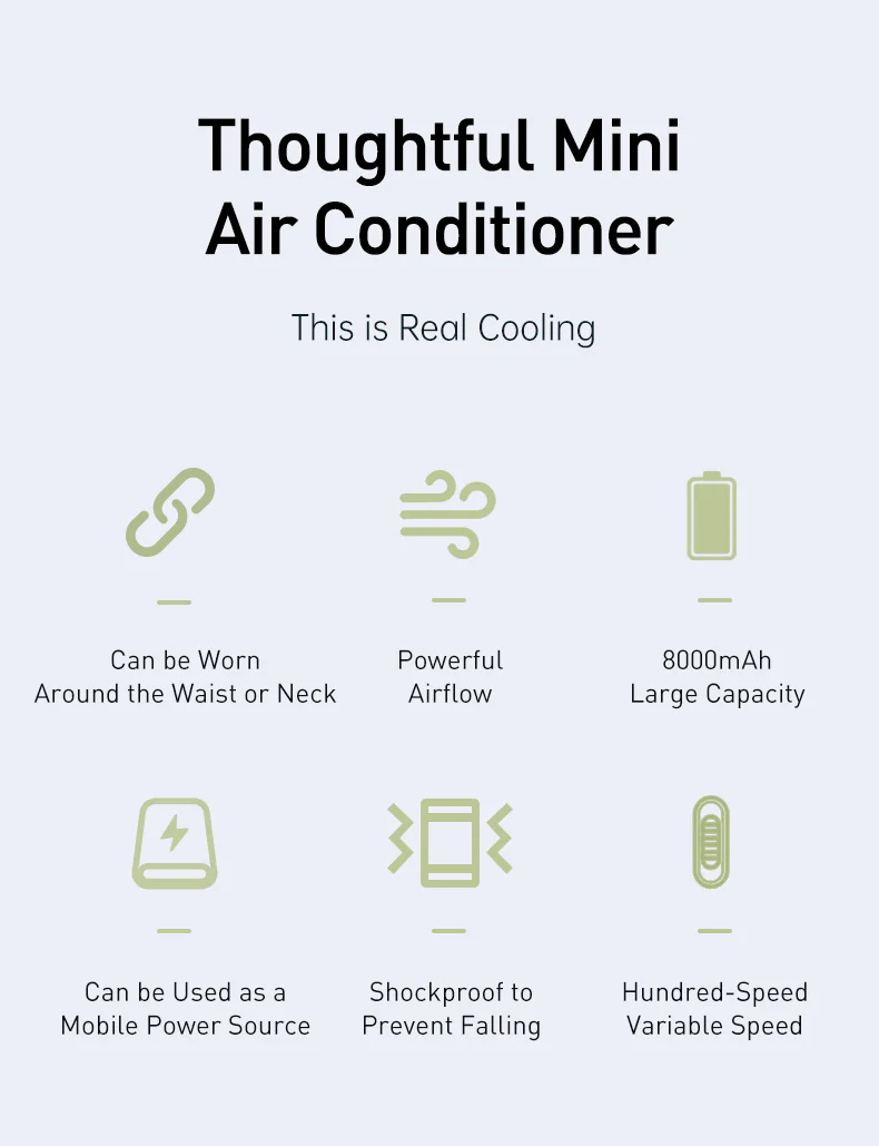🌬️ AeroBreeze™ Turbo Waist & Neck Fan – 8000mAh Rechargeable Battery | Digital Display | Ultra-Quiet | 100-Speed Control | Outdoor Hands-Free Cooling ❄️