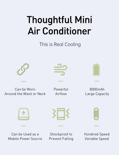 🌬️ AeroBreeze™ Turbo Waist & Neck Fan – 8000mAh Rechargeable Battery | Digital Display | Ultra-Quiet | 100-Speed Control | Outdoor Hands-Free Cooling ❄️