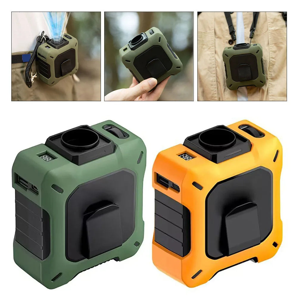 🌬️ AeroBreeze™ Turbo Waist & Neck Fan – 8000mAh Rechargeable Battery | Digital Display | Ultra-Quiet | 100-Speed Control | Outdoor Hands-Free Cooling ❄️