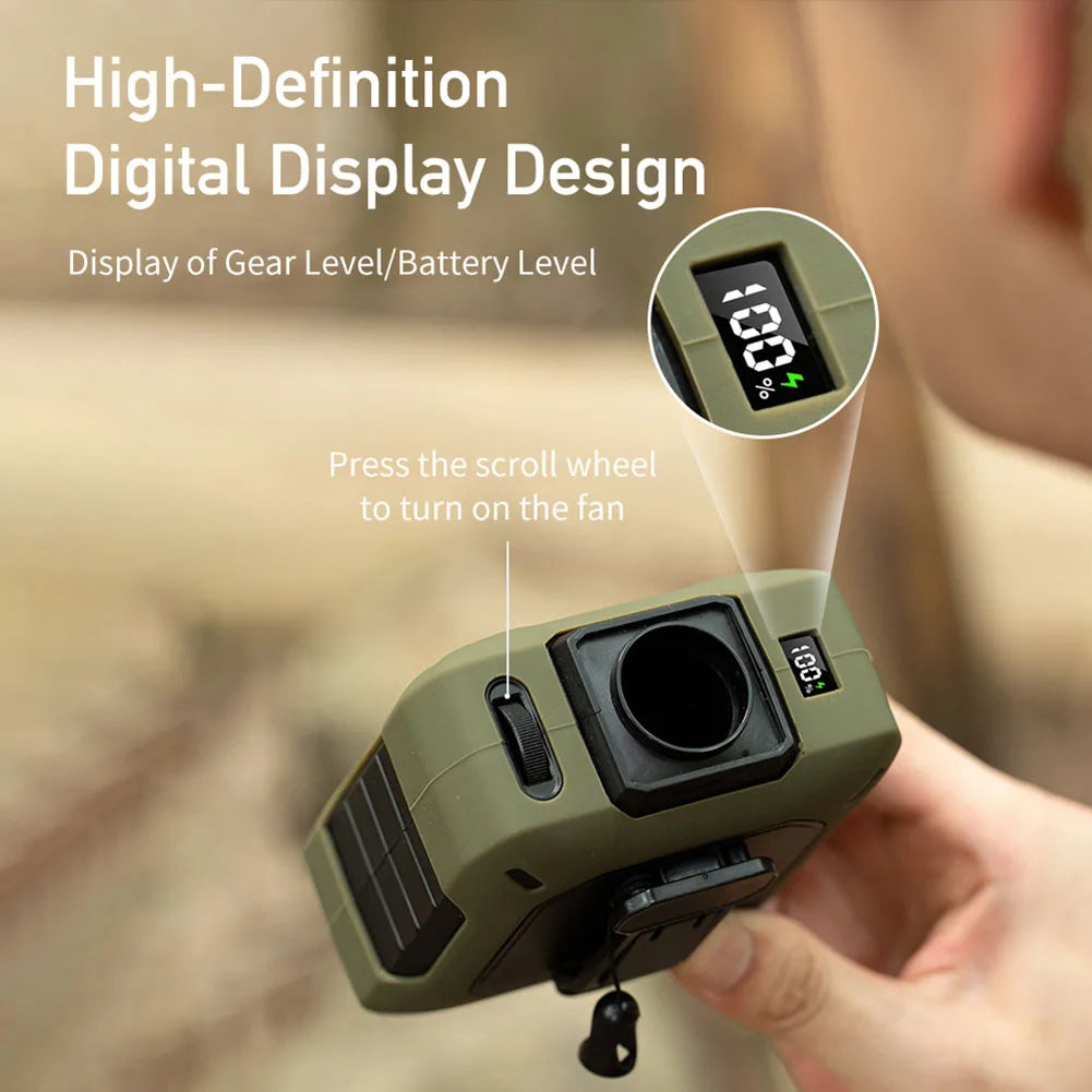 🌬️ AeroBreeze™ Turbo Waist & Neck Fan – 8000mAh Rechargeable Battery | Digital Display | Ultra-Quiet | 100-Speed Control | Outdoor Hands-Free Cooling ❄️