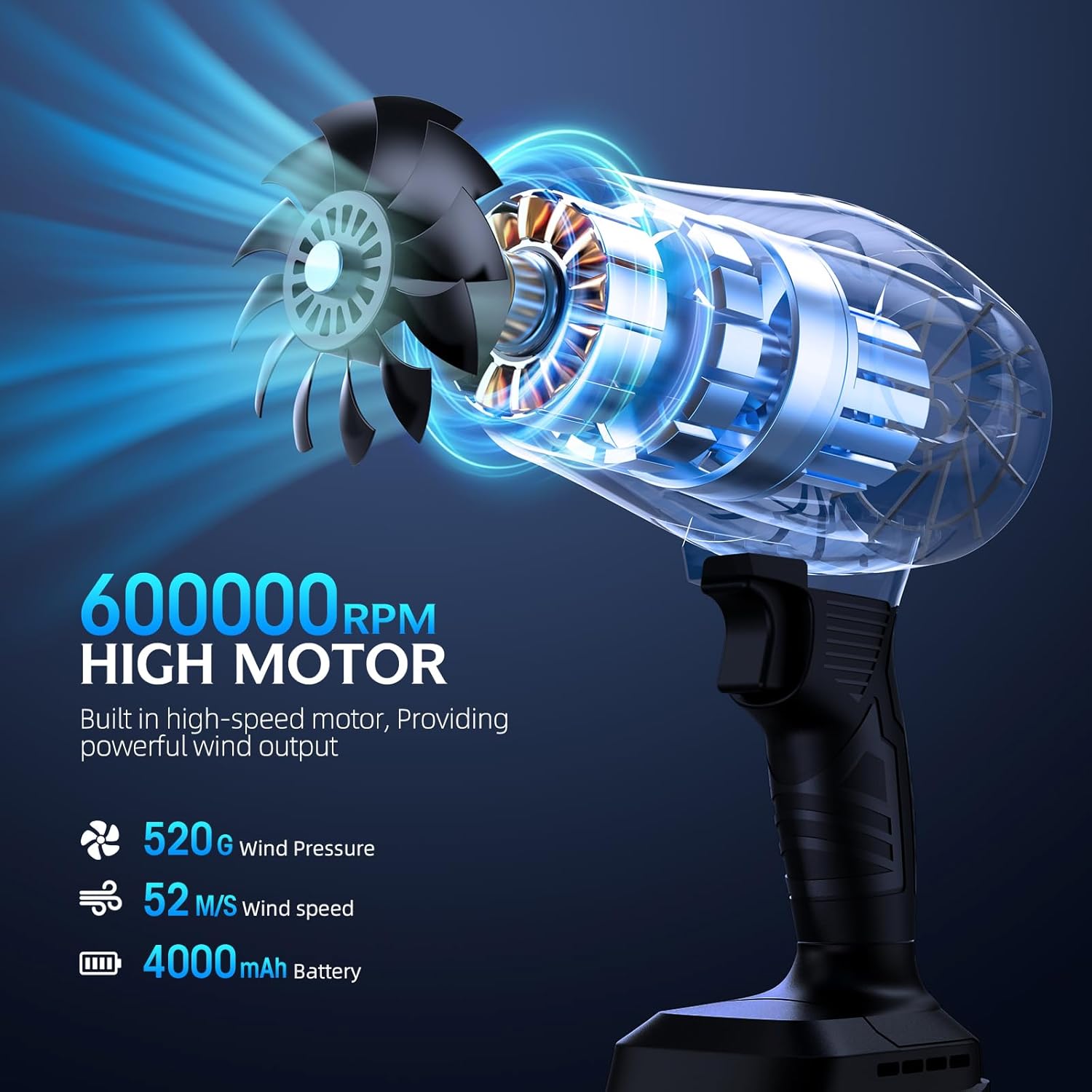 🍃 JetForce™ Cordless Turbo Blower — 600,000RPM | Dual Battery | Ultra-Light | Pro-Level Power 💨🔋