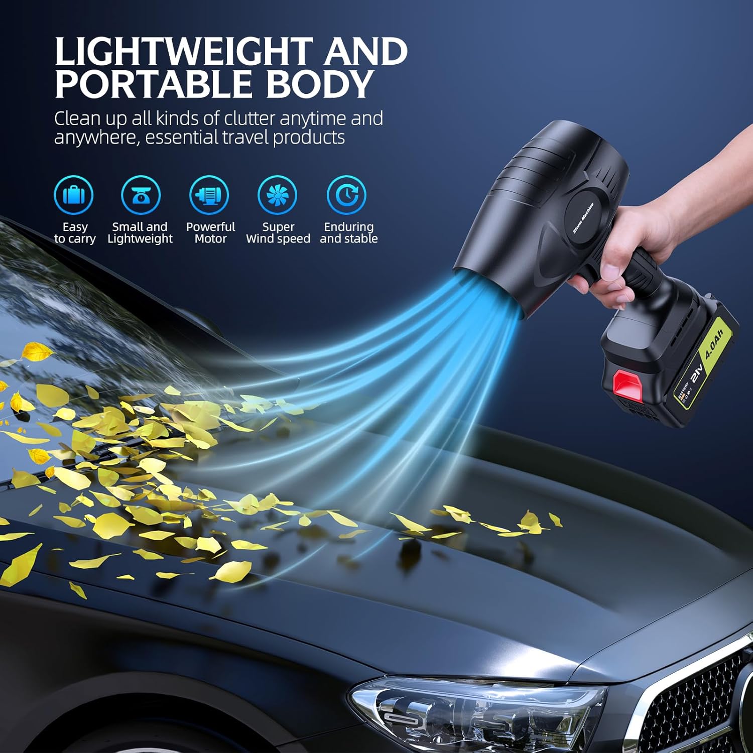 🍃 JetForce™ Cordless Turbo Blower — 600,000RPM | Dual Battery | Ultra-Light | Pro-Level Power 💨🔋